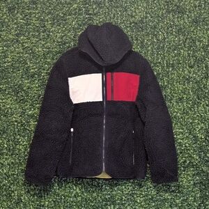 Tommy Hilfiger Zip Up Sherpa Sweater, Size Medium MENS